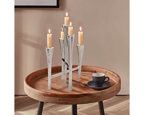 422246 Подсвечник JELLICOE, L235, B180, H290, алюминий, цвет никель