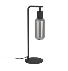 901007 Настольная лампа MAJONE, 1х4W (E27), H505, В90, L170, сталь, дерево, черный / затемненное сте