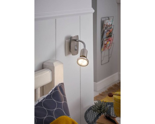 902366 Светодиодный бра в розетку MINI 4, 1X2,8W(GU10), сталь, никель мат, хром