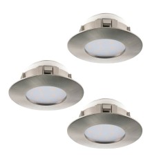 95823 Комплект светодиодных встраиваемых светильников PINEDA, 3х6W(LED), ?78, IP44, пластик, никель матовы