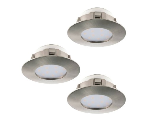 95823 Комплект светодиодных встраиваемых светильников PINEDA, 3х6W(LED), ?78, IP44, пластик, никель матовы