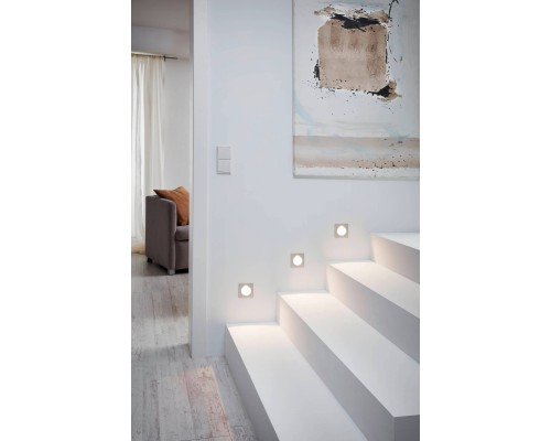 96902 Светодиодный встраиваемый светильник для лестниц ZARATE, 2W(LED), 80х80, литой алюминий, серебря