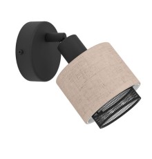 43656 Спот ROSLEY, 1x40W(E14), сталь, черный, текстиль, натуральный
