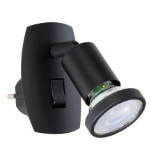 300911 Светод бра  в розетку PARRINI, 1X4,5W(GU10), сталь, пластик, черный