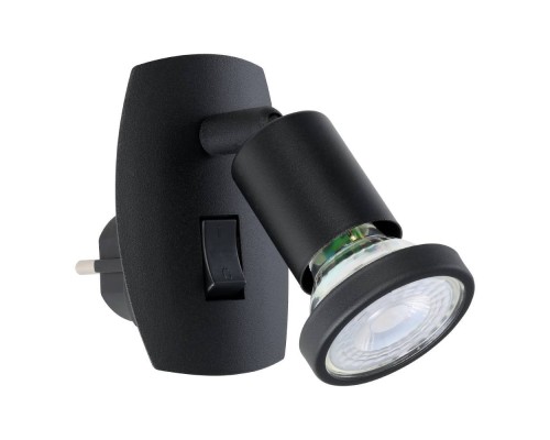 300911 Светод бра  в розетку PARRINI, 1X4,5W(GU10), сталь, пластик, черный