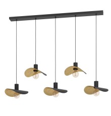 390396 Подвес SACEDA, 5X40W(E27), сталь, черный, золотой