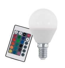 10682 Светодиодная лампа диммируемая RGB P45, с пультом упр-я, 4W (E14), 3000K, 300lm