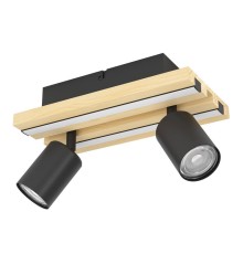 390522 Светодиодный настенно-потолочный светильник  GESTEIRA, 14W(LED) ,3000K, 1100lm, сталь, дерево, черный, коричневый, черный