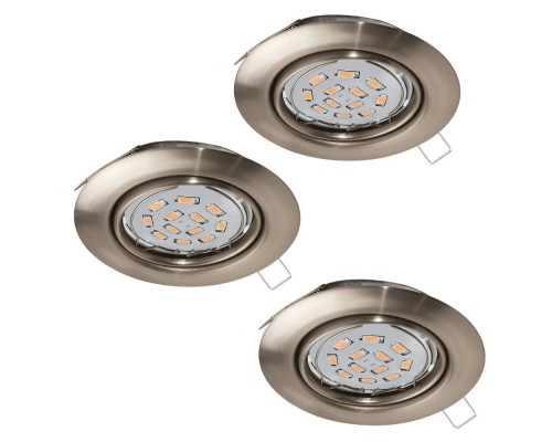 75348 Комплект светодиод. встраив. светильников EINBAUSPOT LED, 3x5W (GU10), 87х87, сталь, матовый никель