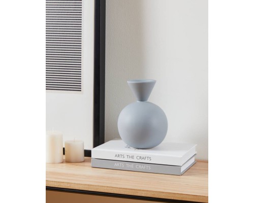 421253 Ваза декоративная ANJABE, H165, ?125, керамика, голубой