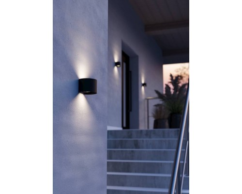 901844 Уличн светодиод свет-к настенный CALPINO 3, 2X2,8W(LED), IP54, 3000K, 840lm, алюминий, черный