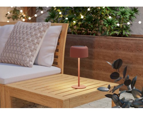 901896 Настольн. лампа на солн. батарее сенсорн. ROCCANOVA, H300, 2,8W(LED), IP44, 3000K, 270lm, сталь, красный