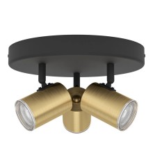 300586 Спот CONSUMA 1, 3X5W(GU10), IP44,сталь, черный, латунь состаренный