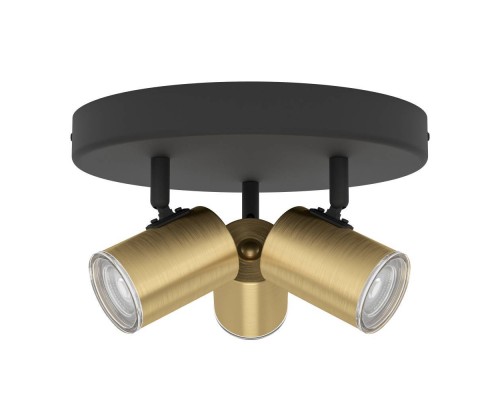 300586 Спот CONSUMA 1, 3X5W(GU10), IP44,сталь, черный, латунь состаренный