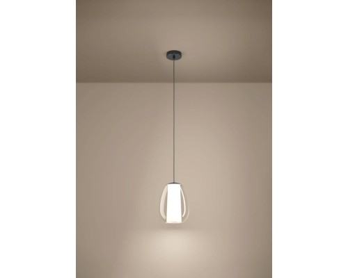 390457 Светодиодный подвес с регулировкой цветовой температуры MENORCA, 1X7W 1X1,6W(LED), ?220, 2200-6500K, 700lm, сталь, никель черный, белый