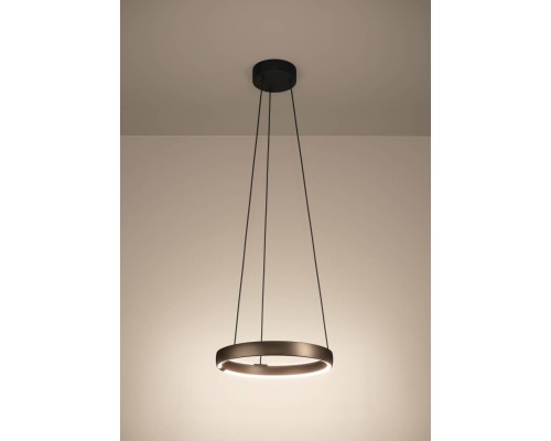 390449 Светодиодный подвес с регулировкой цветовой температуры TRABUCO, 2X19W(LED), ?800, 2200-6500K, 9600lm, алюминий, сталь, черный, коричневый, бел