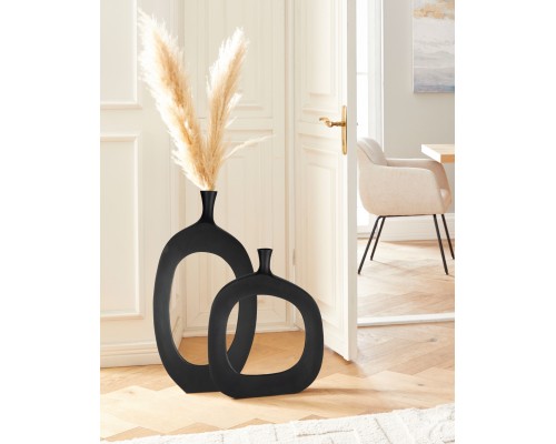 421313 Ваза напольная декоративная ANKAREFO, L385, B60, H785, алюминий, черный