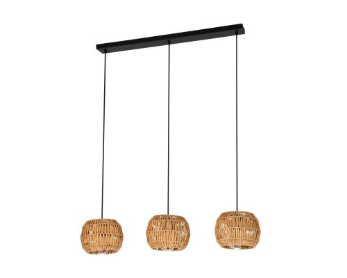 44144 Подвес SHELDON, 3X40W(E27), сталь, черный, натуральный