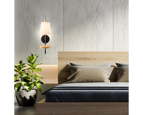 Настенный светильник Escada 582/1A E14*40W Black/Brass/Wood