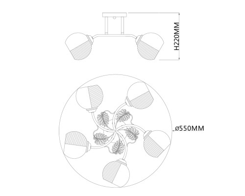 Потолочный светильник Escada 1119/5PL E27*40W Chrome