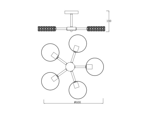 Светильник на штанге Escada 679/5P E27*60W Black/Wood