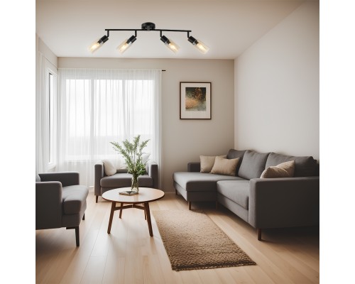 Настенно-потолочный свет Escada 10172/4 E14*40W Black/Amber