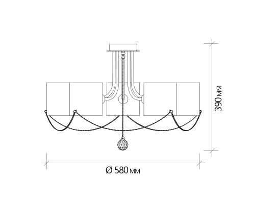 Потолочный светильник Escada 683/5P E14*40W Chrome