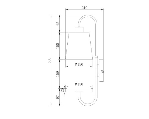 Настенный светильник Escada 582/1A E14*40W Black/Brass/Wood