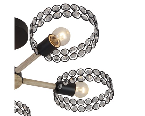 Светильник на штанге Escada 679/5P E27*60W Black/Wood