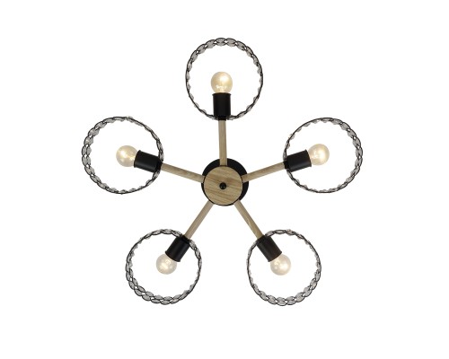 Светильник на штанге Escada 679/5P E27*60W Black/Wood