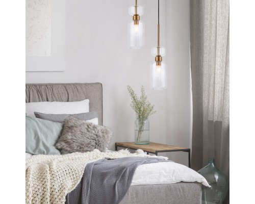 Подвесной светильник Escada 1141/1S E14*60W Antigue copper/Clear