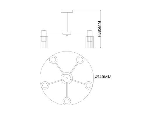 Светильник на штанге Escada 2120/5P E14*40W Gold