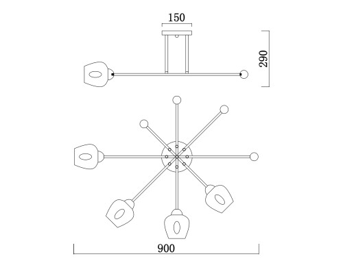 Светильник на штанге Escada 695/4P E14*40W Chrome