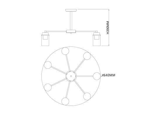 Светильник на штанге Escada 2118/7P E14*40W Black/Brass