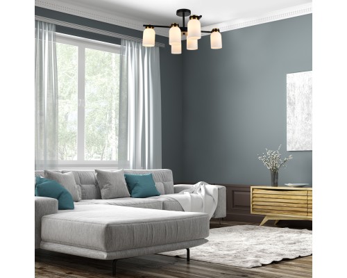 Светильник на штанге Escada 1151/6P E14*40W Black/Brass