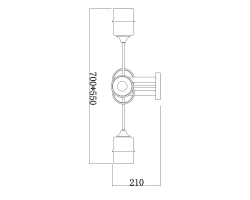 Потолочный светильник Escada 699/6P E27*60W Black