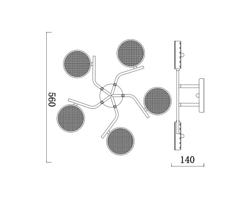 Потолочный светильник Escada 10273/5 LED*60W Champagne gold