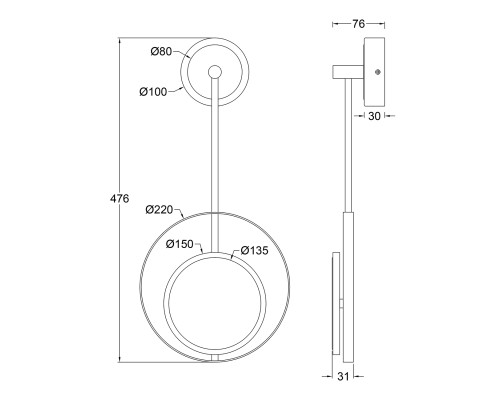 Настенный светильник Escada 10206/SG LED*7W Gold