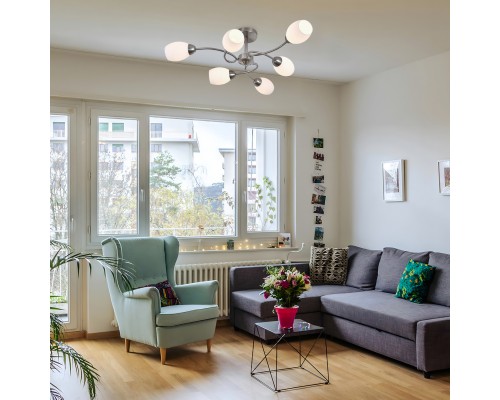 Светильник на штанге 150007/6R E27*60W Satin nickel