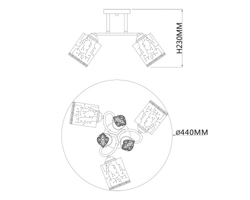 Потолочный светильник Escada 1118/3PL E27*40W Gold