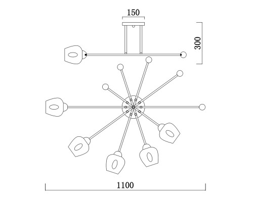Светильник на штанге Escada 695/5P E14*40W Chrome