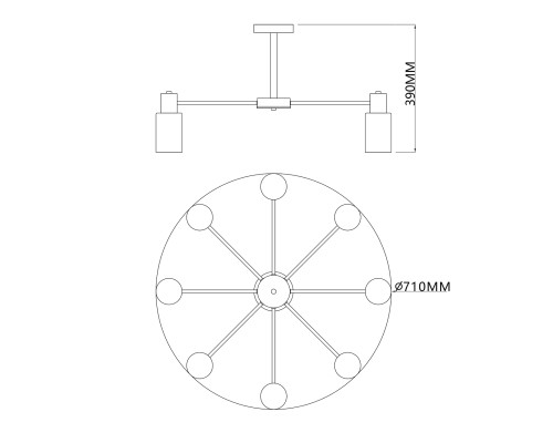 Светильник на штанге Escada 2120/8P E14*40W Black
