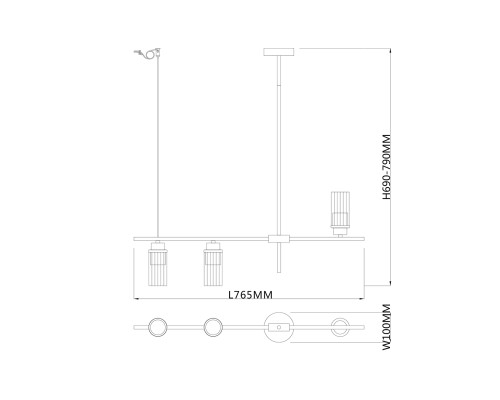 Светильник на штанге Escada 2100/3P E14*40W Black
