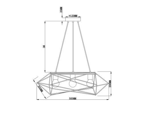 Подвесной светильник Escada 10174/3PL Е27*60W Black