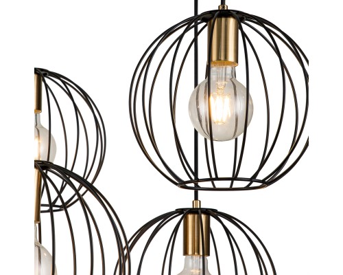 Подвесной светильник Escada 10176/6 E27*60W Black/Brass