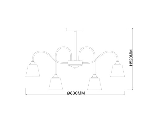 Светильник на штанге Escada 1147/8P E27*40W Black/Brass