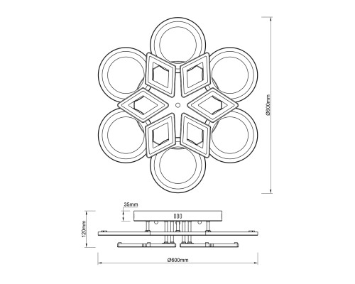 Потолочный светильник Escada 10248/12 LED*160W White