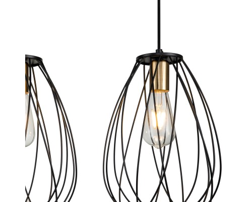 Подвесной светильник Escada 10180/3S E27*60W Black/Brass