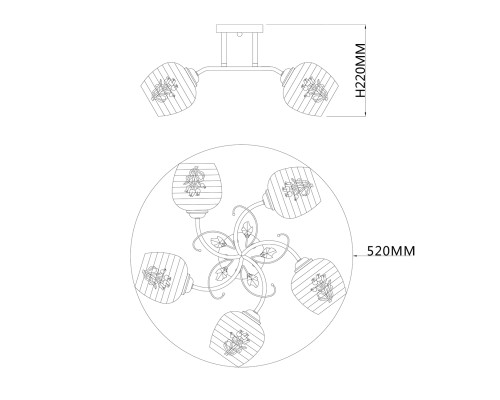 Потолочный светильник Escada 1121/5PL E27*40W Gold