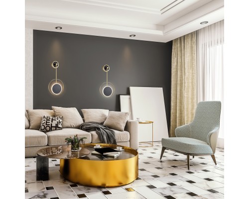 Настенный светильник Escada 10206/SG LED*7W Black/Gold